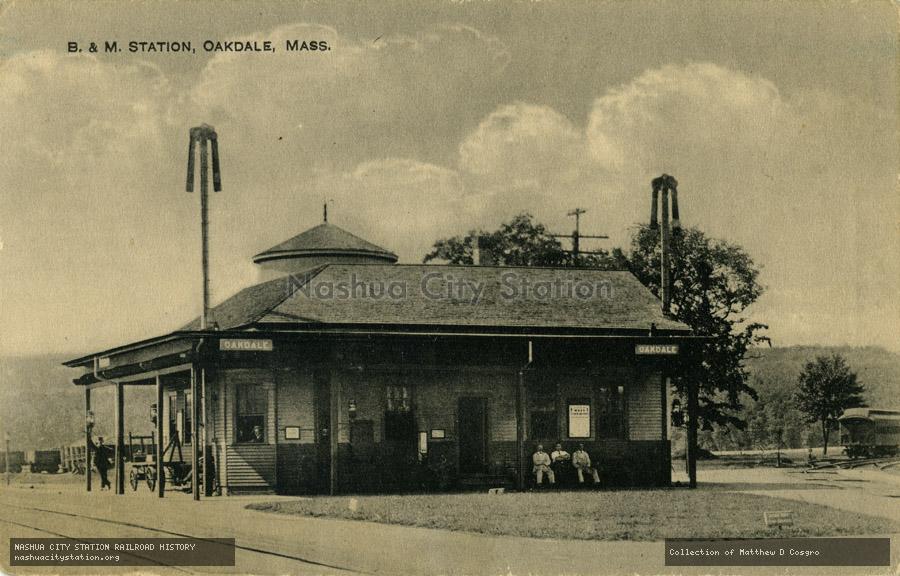 Postcard: Boston & Maine Station, Oakdale, Massachusetts